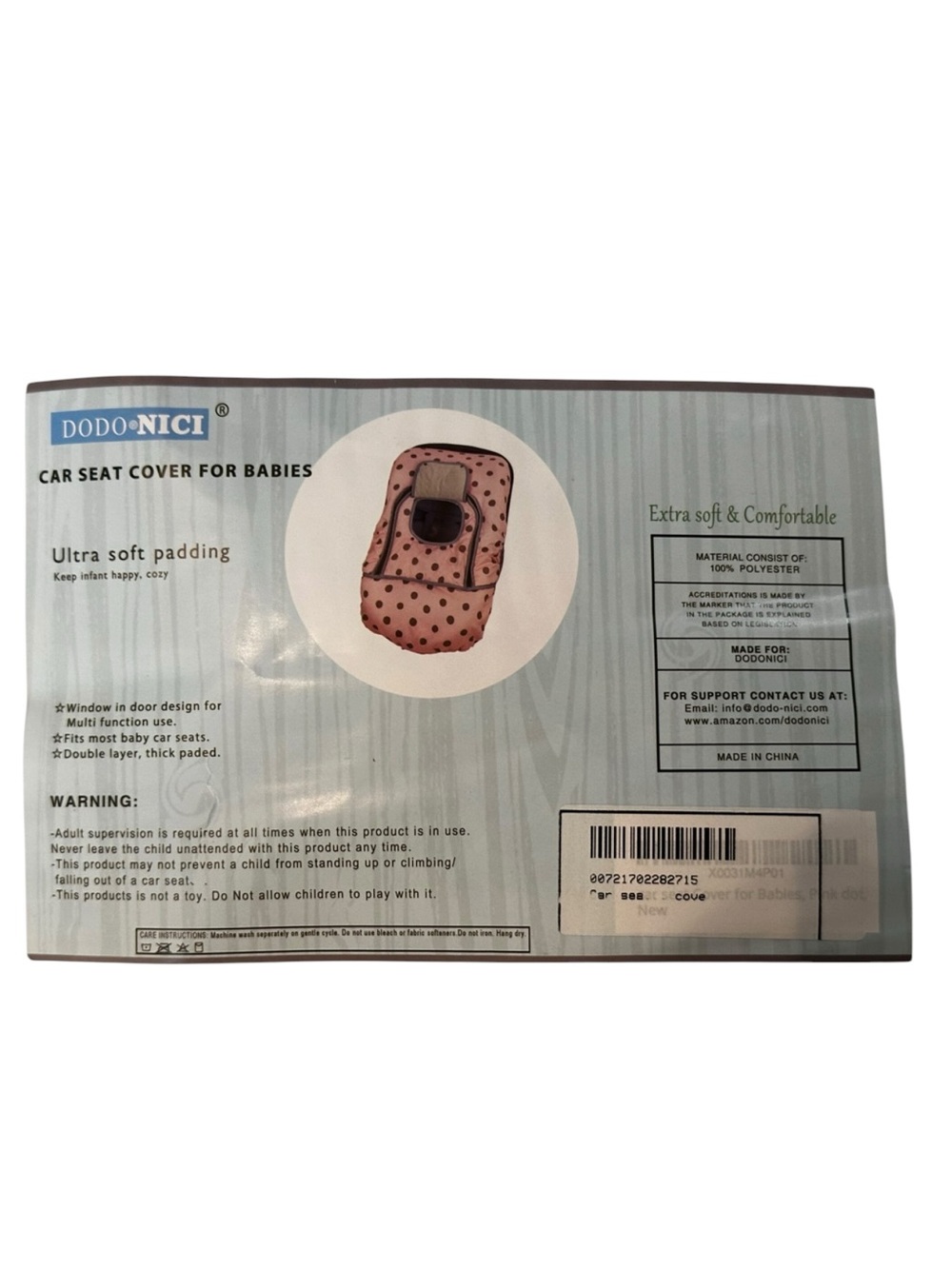 Dodo Nici Baby Car Seat Cover Thick Padded Pink Dots Machine Washable - Picture 2 of 7